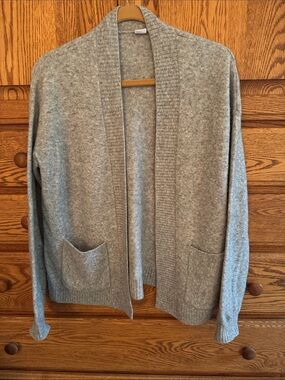 GAP Heather Gray Open Shawl-Collar Cardigan
